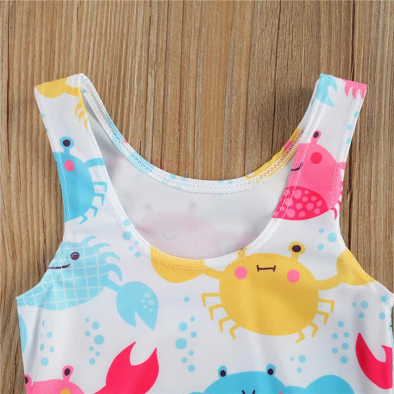 Costume da Bagno Intero Neonata con Volant Laterale – 2 Stampe Fantasia, 0–36 Mesi