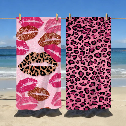 Asciugamano con Stampa Maculata in Stile Y2K – 9 Colori, 8 Misure da 40×70 a 150×260 cm