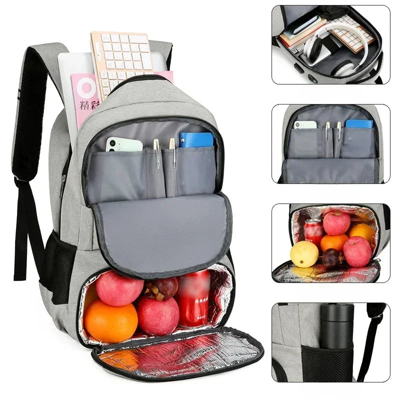 Zaino Termico per Picnic e Mare – Nylon Impermeabile, Vano Isolante, Striscia Riflettente – 3 Colori, 49×22×33 cm