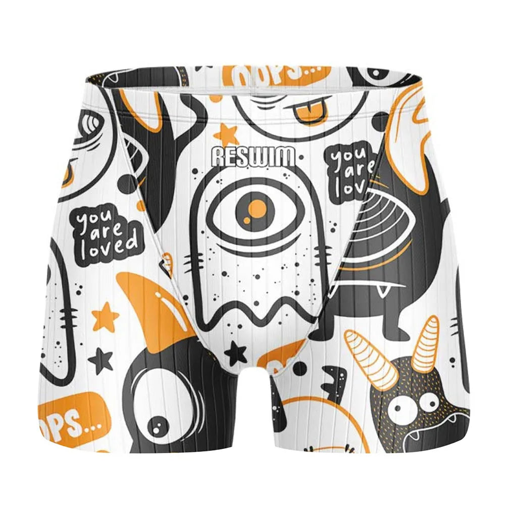 Jammer da Nuoto Uomo con Stampa Fumetto – Costume Attillato in Lycra ad Asciugatura Rapida per Allenamento e Gara XS–6XL 21 Colori