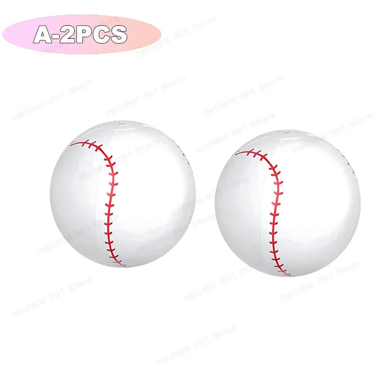 Palloni Gonfiabili da Spiaggia con Grafica Sportiva – Baseball, Pallavolo, Calcio, Basket, Rugby – 30 cm