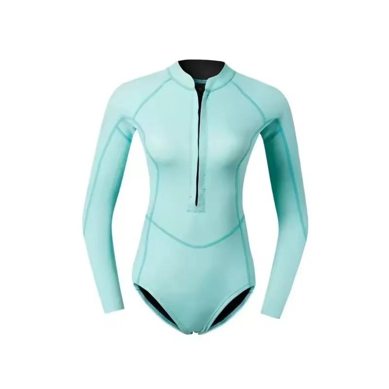 Muta Donna Monopezzo 2mm Neoprene Manica Lunga Cerniera Frontale per Immersioni Snorkeling