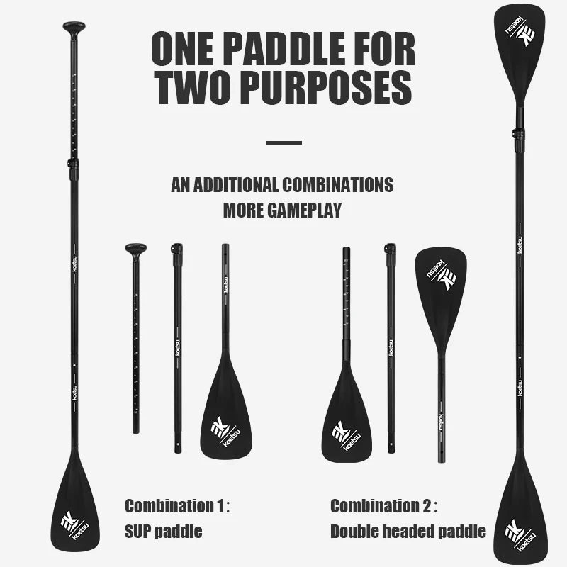 Pagaia Regolabile in Alluminio KOETSU – SUP e Kayak, Testa Singola e Doppia