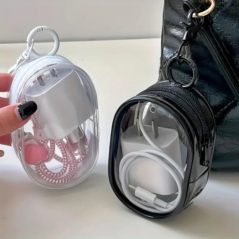 Mini Pochette Impermeabile in PVC – Porta Auricolari, Monete e Accessori da Spiaggia, 10,5×7×4 cm, 2 Colori