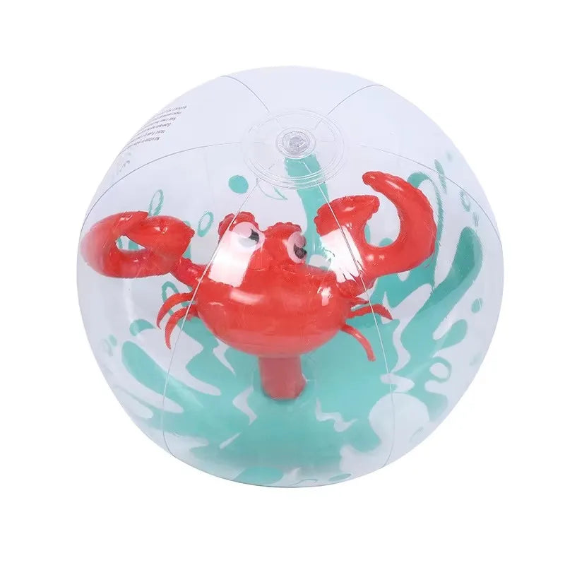 Palla Gonfiabile Trasparente con Soggetti Animali 3D – Fenicottero, Granchio, Unicorno – 30 cm