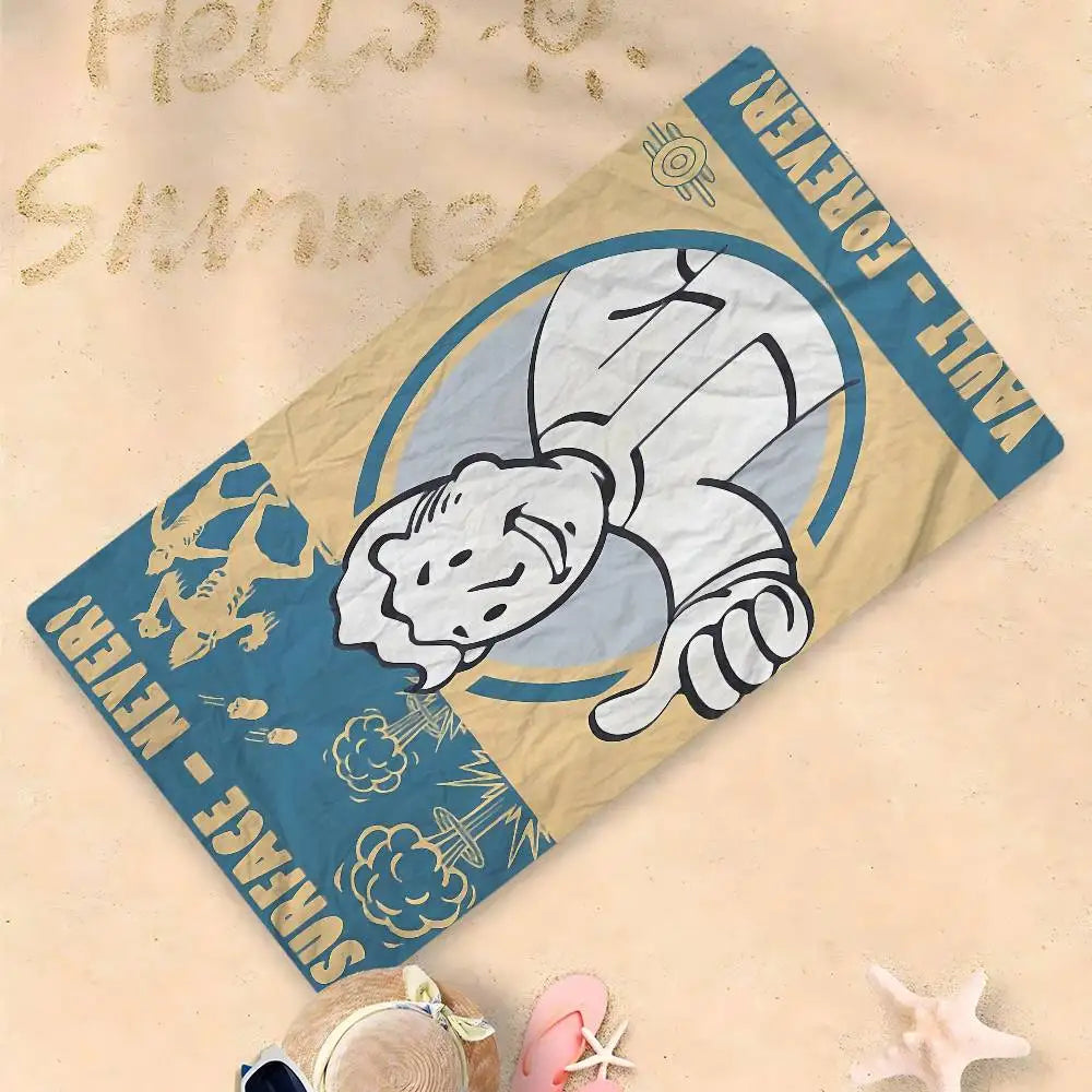 Asciugamano Fallout Vault Boy su Fondo Colorato – Telo Mare e Bagno in Poliestere e Cotone, 10 Modelli e 7 Misure