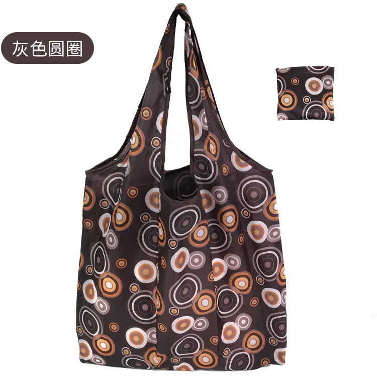 Borsa Shopper Pieghevole Ecologica Riutilizzabile – Poliestere, Multiuso, 32 Fantasie – 46×60×8 cm