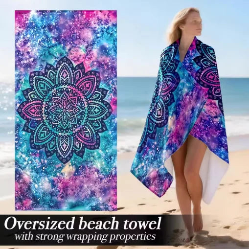 Telo Mare in Microfibra con Stampa – Tartaruga, Squalo, Boho, Staccionata – 4 Fantasie, 3 Misure da 50×100 a 90×180 cm