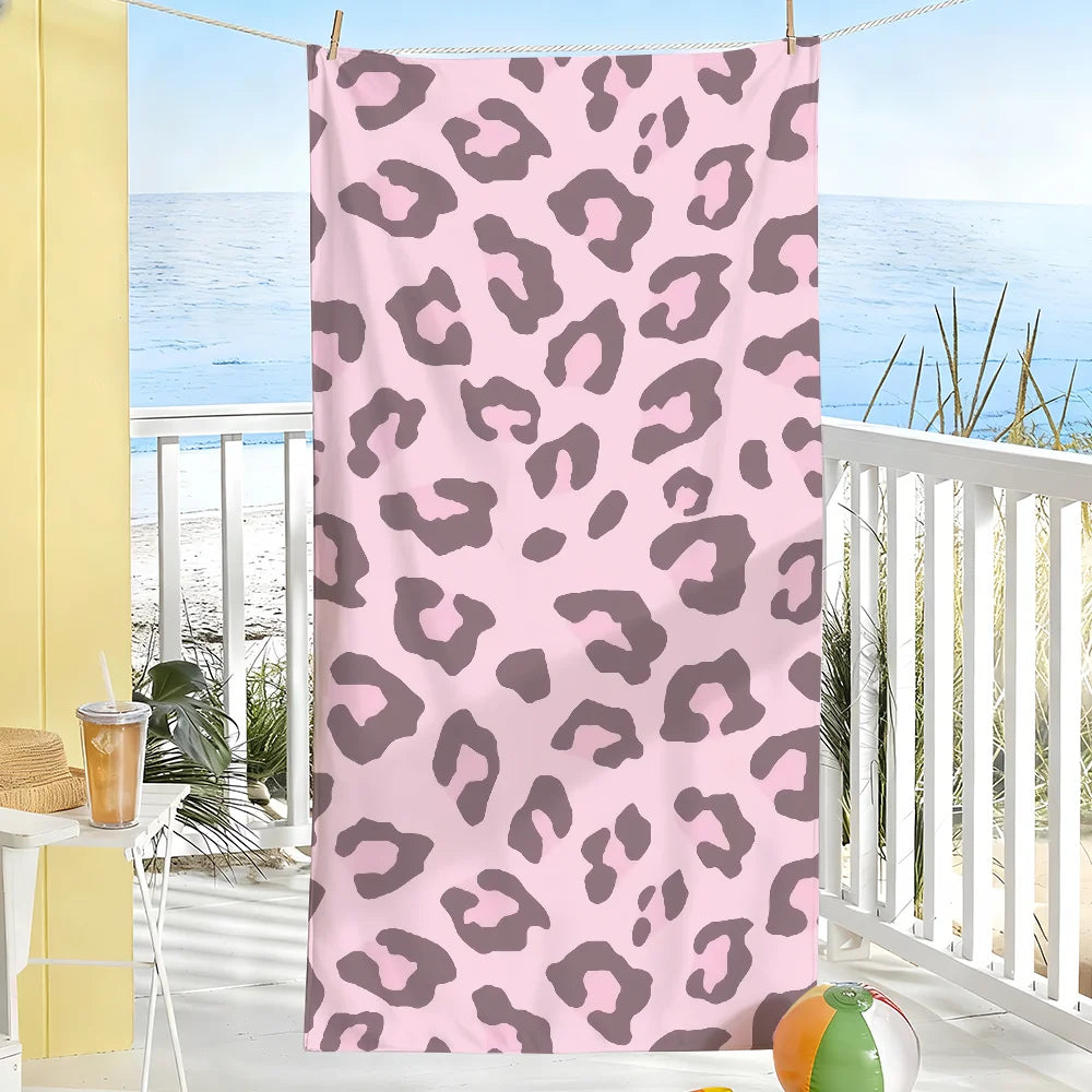 Asciugamano con Stampa Maculata in Stile Y2K – 9 Colori, 8 Misure da 40×70 a 150×260 cm