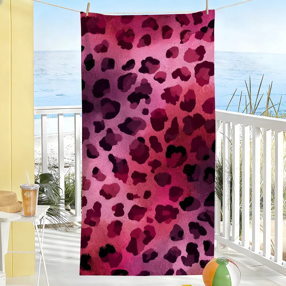 Asciugamano con Stampa Maculata in Stile Y2K – 9 Colori, 8 Misure da 40×70 a 150×260 cm