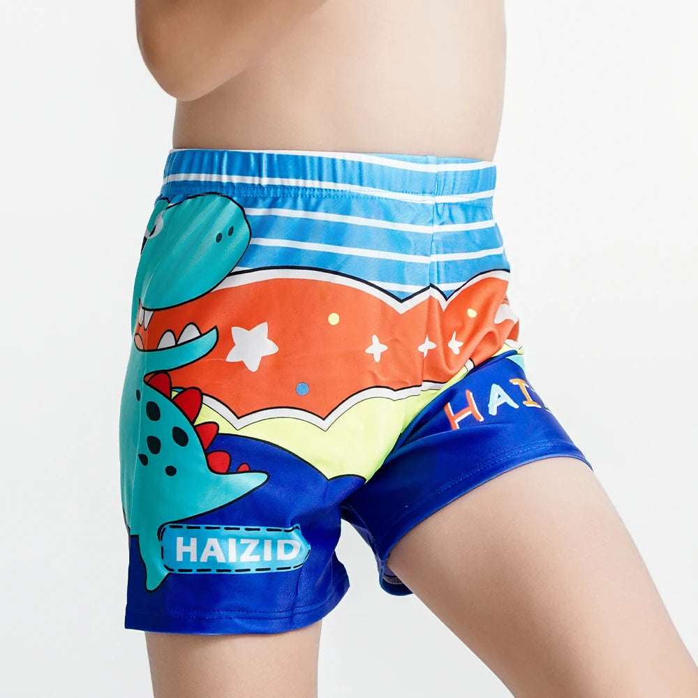 Pantaloncini da Bagno per Bambini ad Asciugatura Rapida – Boxer da Nuoto con Stampa Squalo e Dinosauro, S–3XL , 4 Fantasie