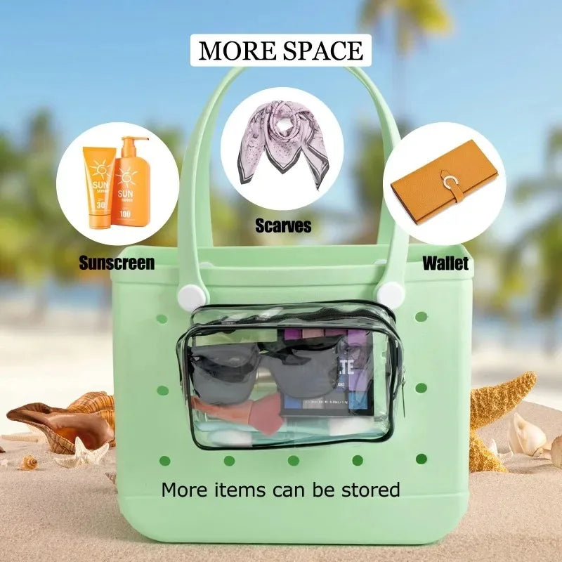 Borsa Portaoggetti Trasparente in PVC con Cerniera – Impermeabile, 3 Taglie: M, L, XL