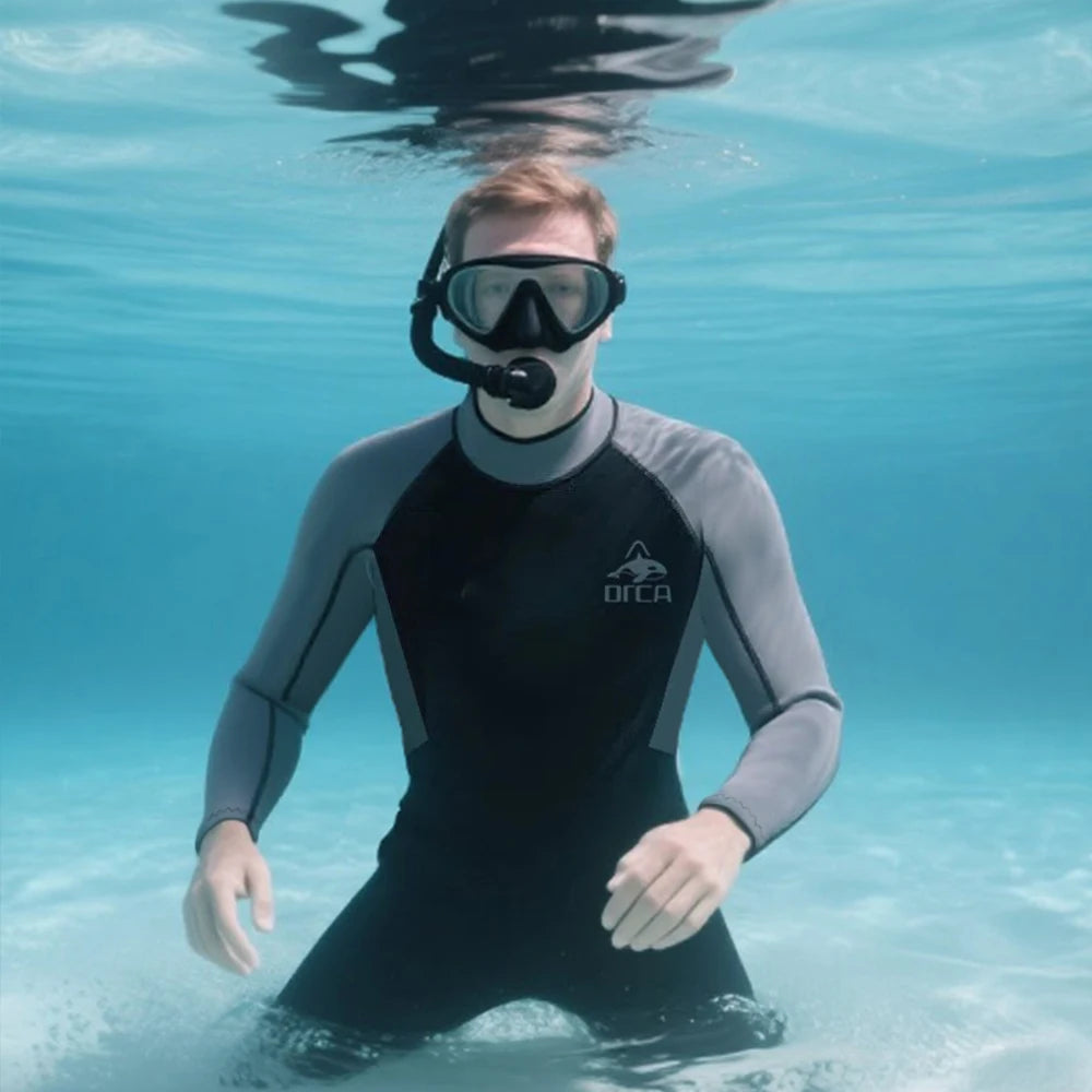 Muta Uomo 3mm Neoprene Monopezzo Cerniera Posteriore per Immersioni Snorkeling Surf M-4XL