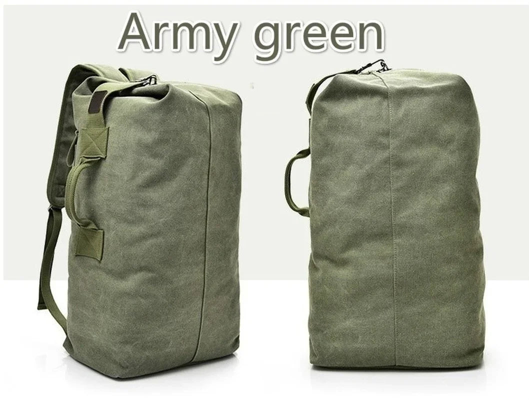 Zaino in Tela Canvas Multifunzionale – Sport, Trekking, Pesca e Viaggio – 3 Colori, 2 Misure 30L e 45L