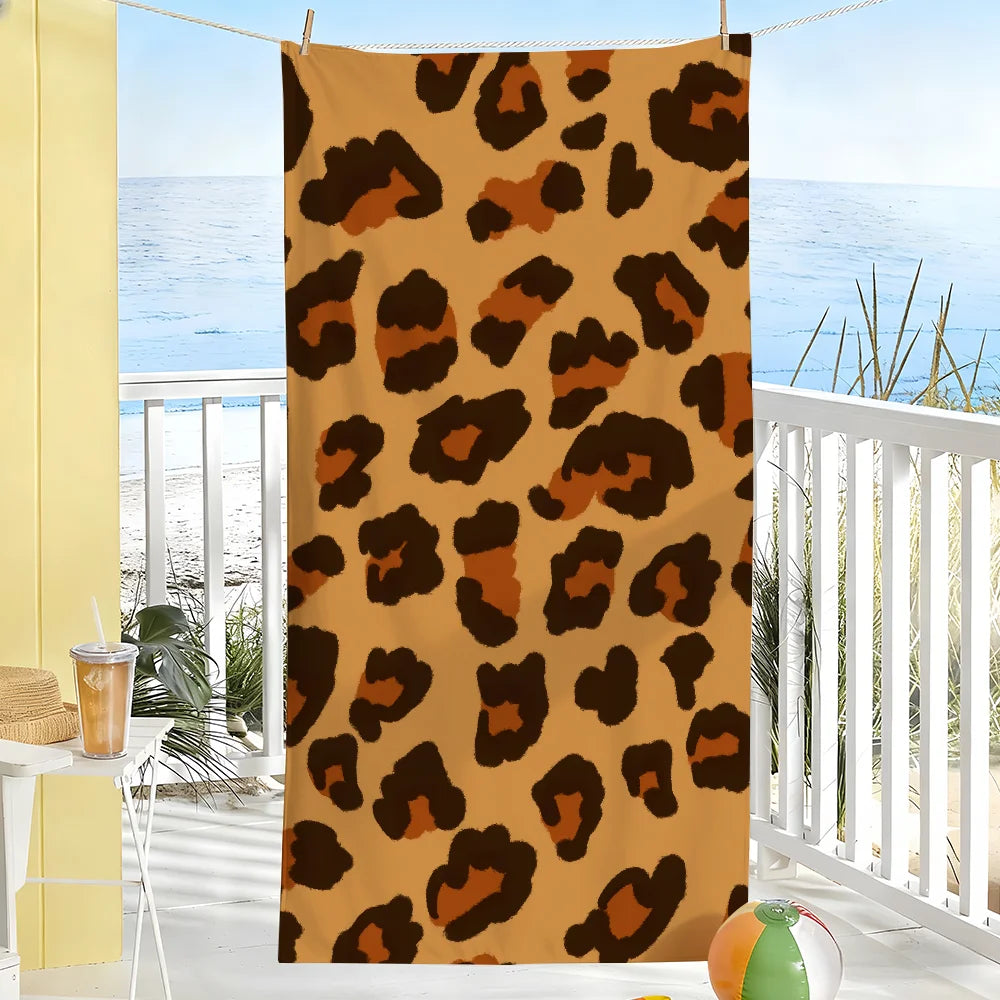 Asciugamano con Stampa Maculata in Stile Y2K – 9 Colori, 8 Misure da 40×70 a 150×260 cm