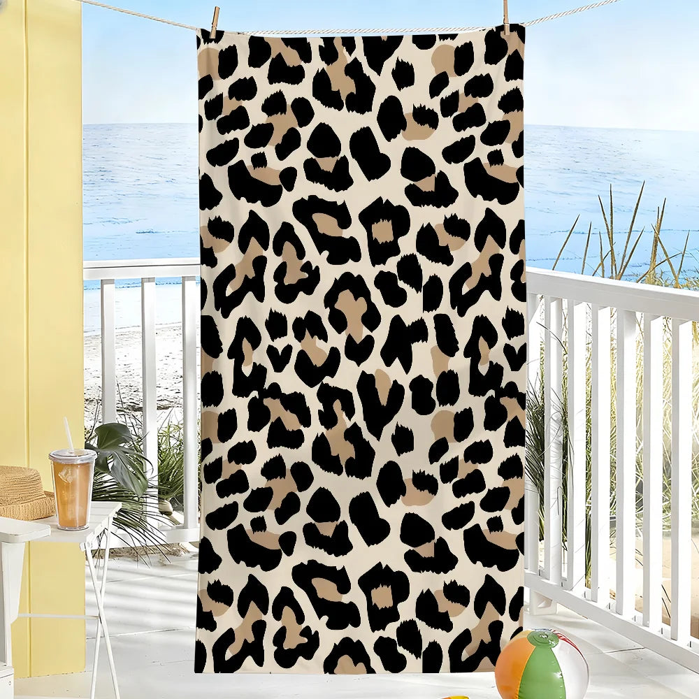 Asciugamano con Stampa Maculata in Stile Y2K – 9 Colori, 8 Misure da 40×70 a 150×260 cm