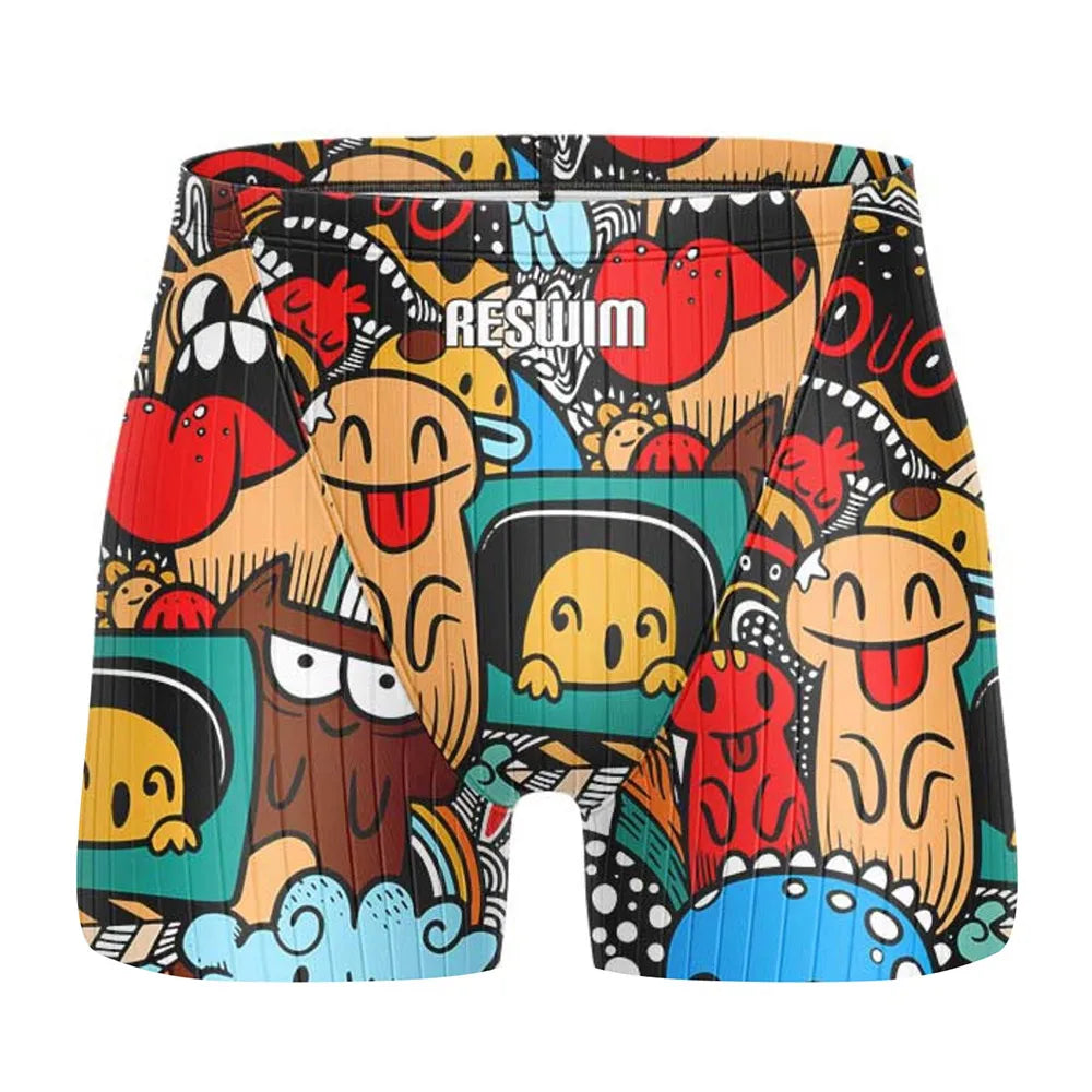 Jammer da Nuoto Uomo con Stampa Fumetto – Costume Attillato in Lycra ad Asciugatura Rapida per Allenamento e Gara XS–6XL 21 Colori