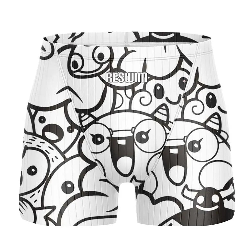 Jammer da Nuoto Uomo con Stampa Fumetto – Costume Attillato in Lycra ad Asciugatura Rapida per Allenamento e Gara XS–6XL 21 Colori