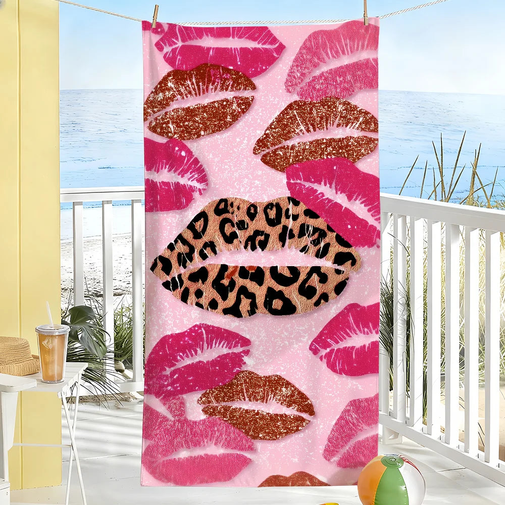 Asciugamano con Stampa Maculata in Stile Y2K – 9 Colori, 8 Misure da 40×70 a 150×260 cm