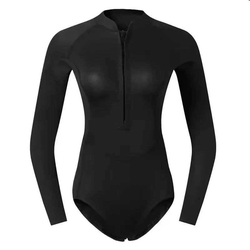Muta Donna Monopezzo 2mm Neoprene Manica Lunga Cerniera Frontale per Immersioni Snorkeling