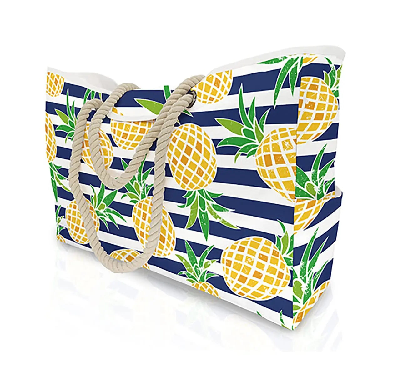 Borsa da Spiaggia in Tela a Righe con Cerniera – Pieghevole, Impermeabile, 56×38×15 cm 11 Fantasie