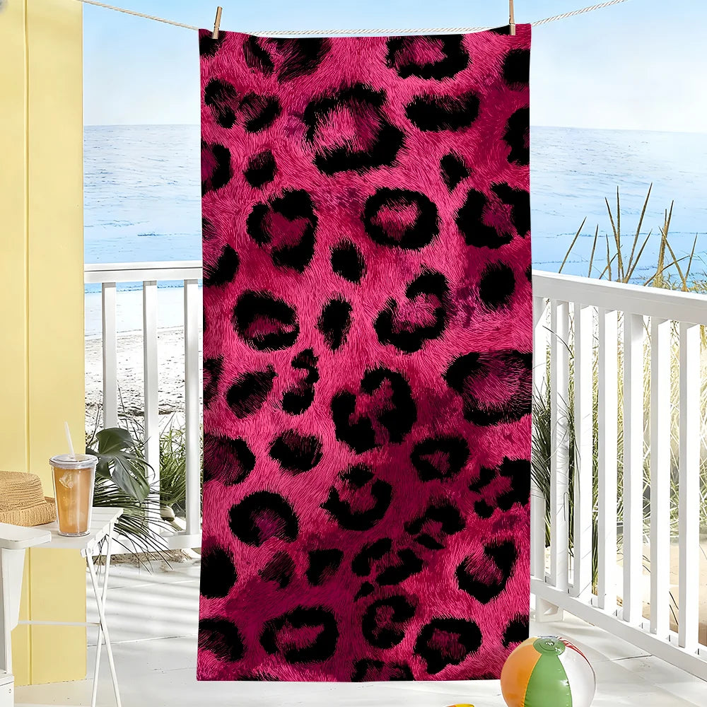 Asciugamano con Stampa Maculata in Stile Y2K – 9 Colori, 8 Misure da 40×70 a 150×260 cm