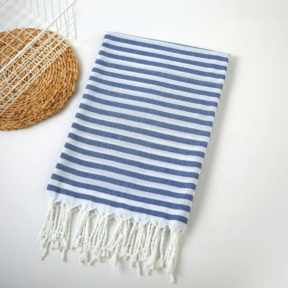 Telo Mare Turco a Strisce – Poliestere e Cotone, 6 Colori 100×180 cm