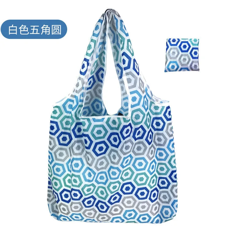 Borsa Shopper Pieghevole Ecologica Riutilizzabile – Poliestere, Multiuso, 32 Fantasie – 46×60×8 cm