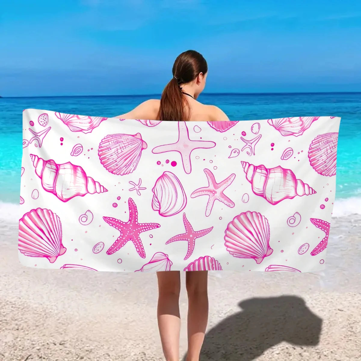 Telo Mare Microfibra con Stampa Oceanica – 5 Fantasie, 2 Misure 150×75 e 180×90 cm