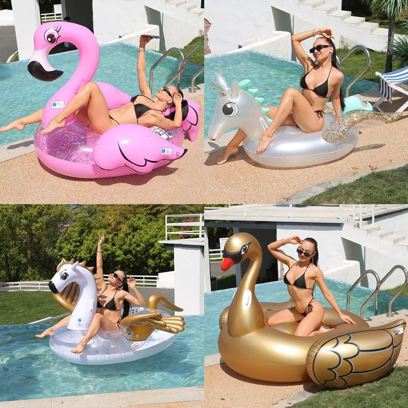 Galleggiante Gonfiabile Fantasia per Piscina – Unicorno, Fenicottero, Cigno e Altri Designs