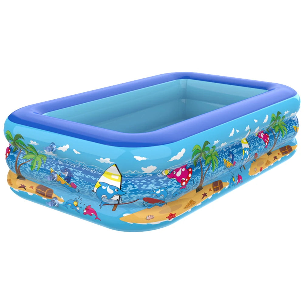 Piscina Gonfiabile per Bambini – Tonda Dinosauri o Rettangolare Tema Marino – Per Interno ed Esterno