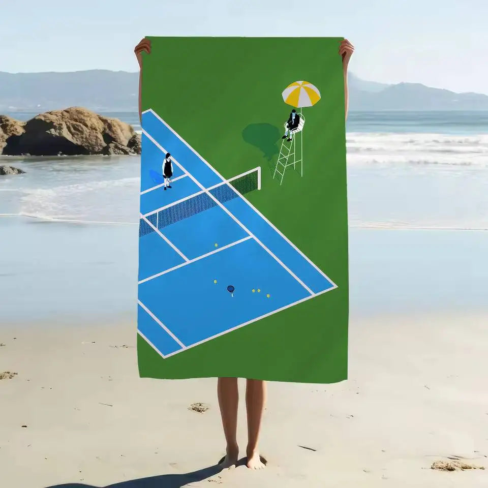 Asciugamano Tennis US French Open – Telo Mare e Bagno in Cotone Stampato, 5 Modelli 3 Misure