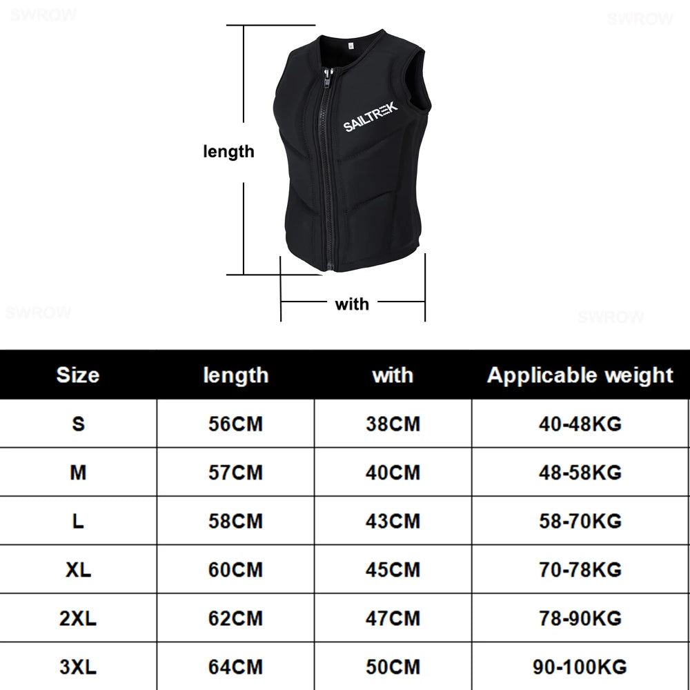 Giubbotto di Salvataggio Impact Vest in Neoprene per Wakesurf – Approvato CE, Unisex, S-3XL