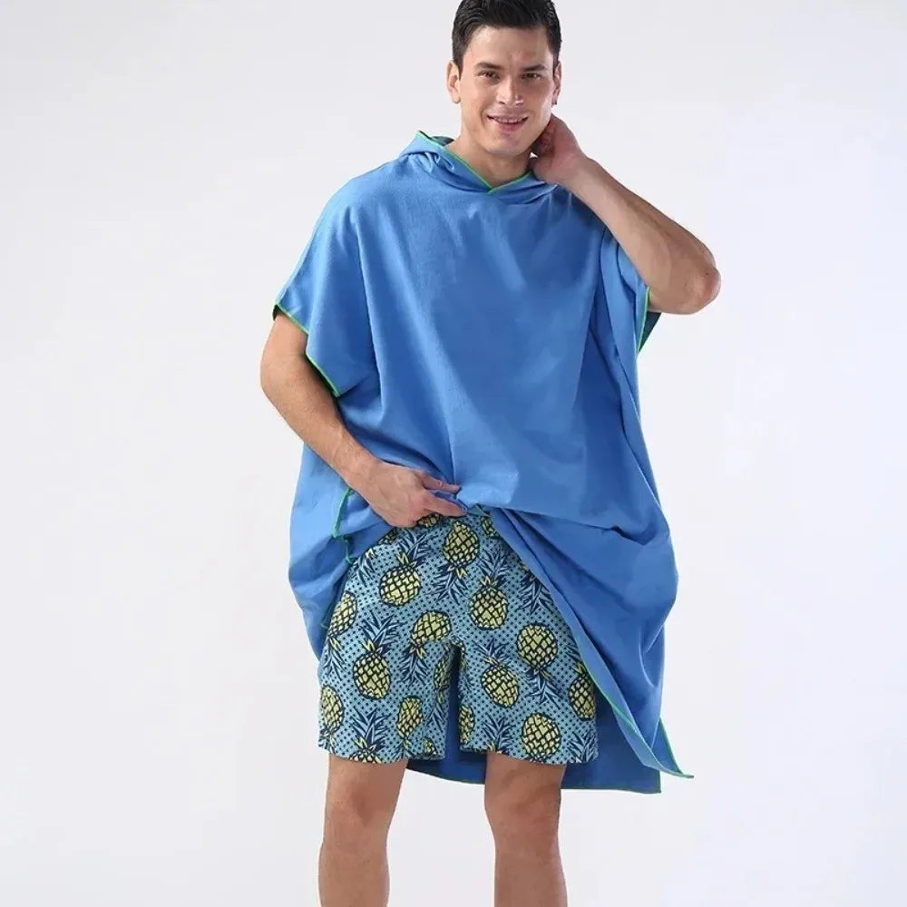 Poncho Asciugamano in Microfibra con Cappuccio – Asciugatura Rapida, Antivento,5 Colori