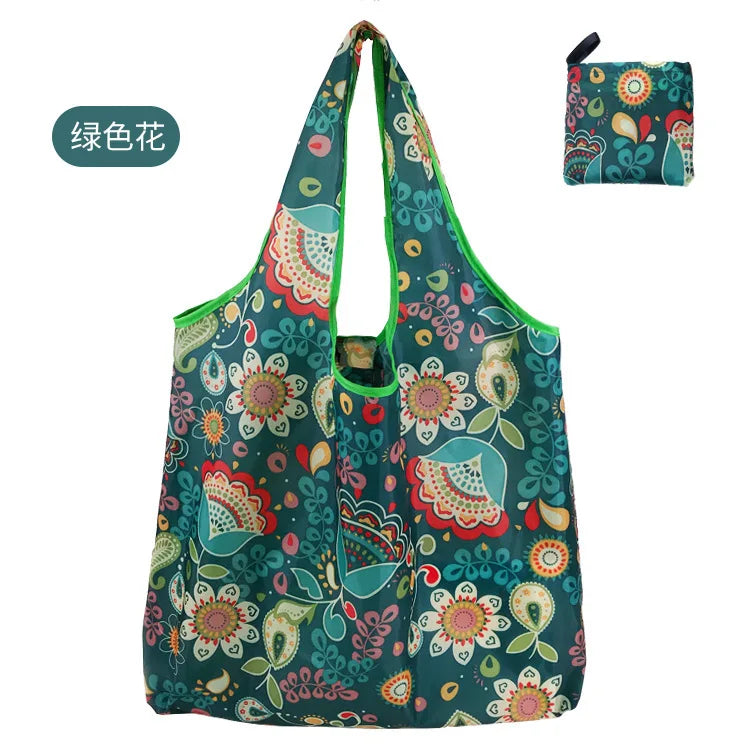 Borsa Shopper Pieghevole Ecologica Riutilizzabile – Poliestere, Multiuso, 32 Fantasie – 46×60×8 cm