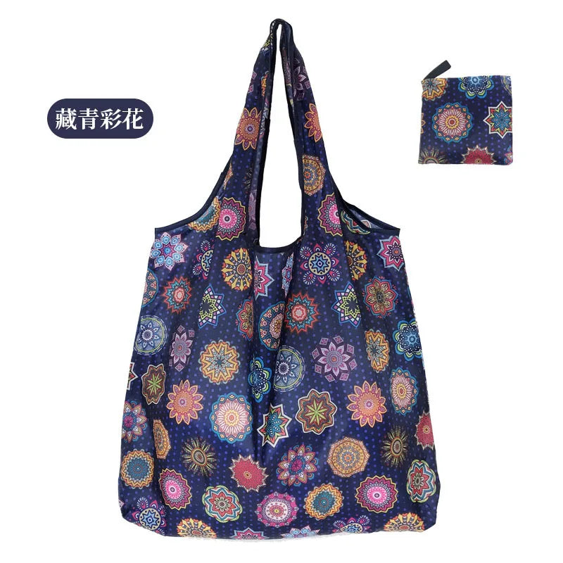 Borsa Shopper Pieghevole Ecologica Riutilizzabile – Poliestere, Multiuso, 32 Fantasie – 46×60×8 cm