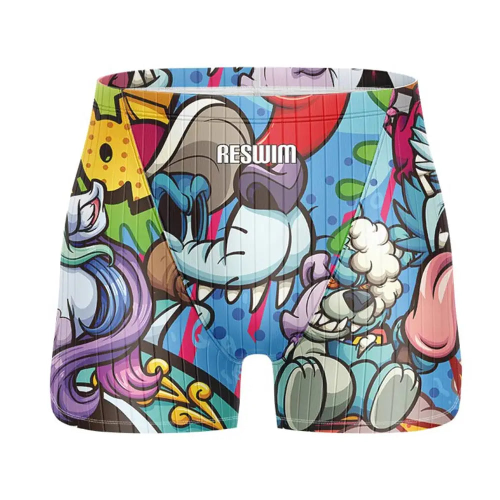 Jammer da Nuoto Uomo con Stampa Fumetto – Costume Attillato in Lycra ad Asciugatura Rapida per Allenamento e Gara XS–6XL 21 Colori