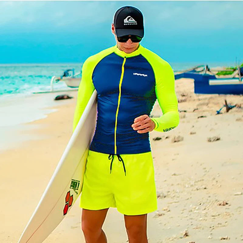 Rash Guard Uomo Manica Lunga anche con Zip Protezione UV