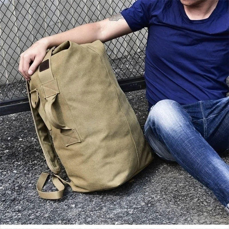 Zaino in Tela Canvas Multifunzionale – Sport, Trekking, Pesca e Viaggio – 3 Colori, 2 Misure 30L e 45L