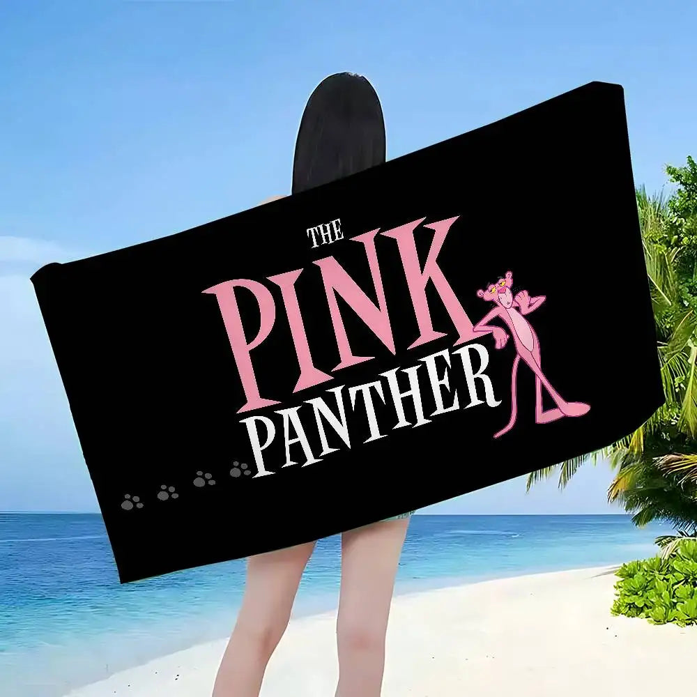 Asciugamano Pantera Rosa su Fondo Colorato – Telo Mare e Bagno in Poliestere e Cotone, 6 Modelli 7 Misure