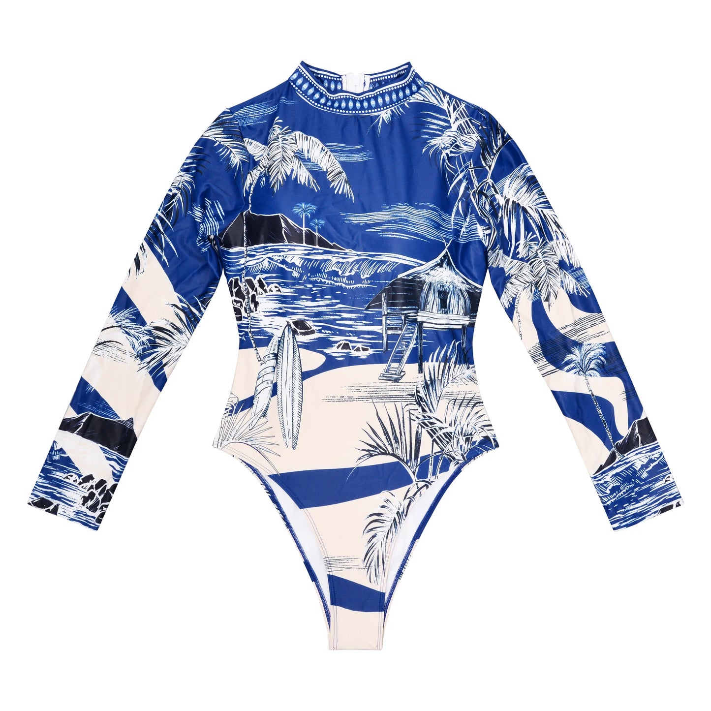 Set Rashguard Donna Manica Lunga Costume da Bagno Multicolore