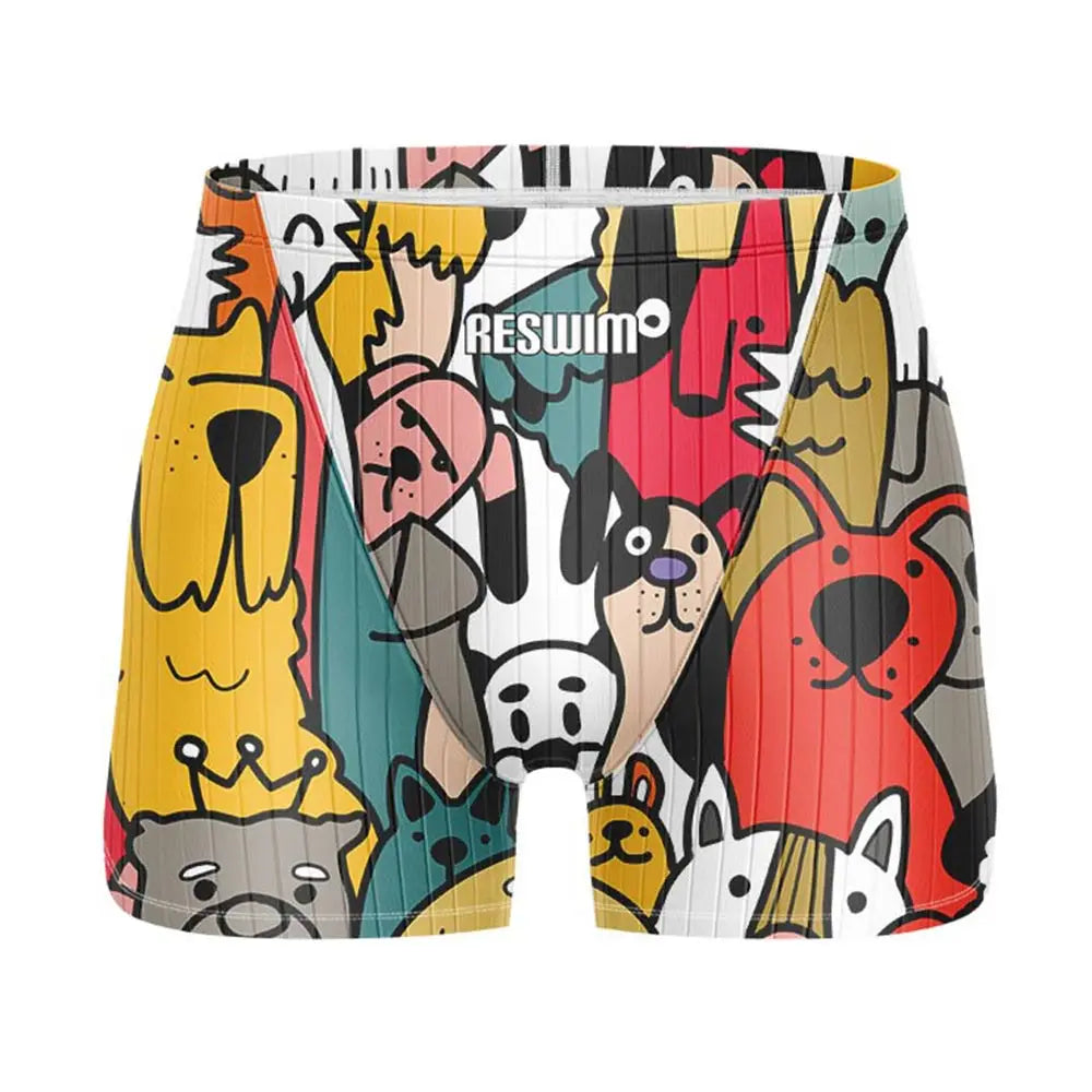 Jammer da Nuoto Uomo con Stampa Fumetto – Costume Attillato in Lycra ad Asciugatura Rapida per Allenamento e Gara XS–6XL 21 Colori