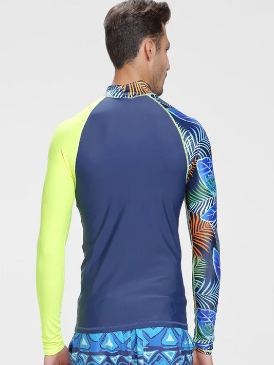 Maglia a Manica Lunga da Uomo per Surf, Snorkeling e Protezione Solare