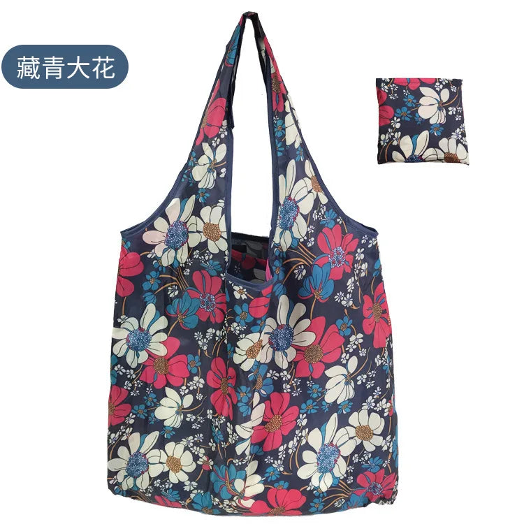 Borsa Shopper Pieghevole Ecologica Riutilizzabile – Poliestere, Multiuso, 32 Fantasie – 46×60×8 cm