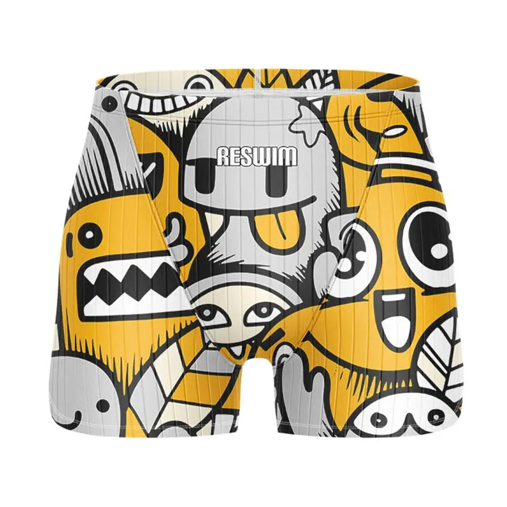 Jammer da Nuoto Uomo con Stampa Fumetto – Costume Attillato in Lycra ad Asciugatura Rapida per Allenamento e Gara XS–6XL 21 Colori