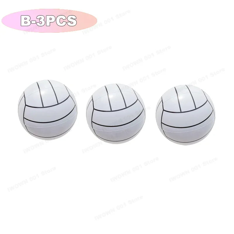 Palloni Gonfiabili da Spiaggia con Grafica Sportiva – Baseball, Pallavolo, Calcio, Basket, Rugby – 30 cm