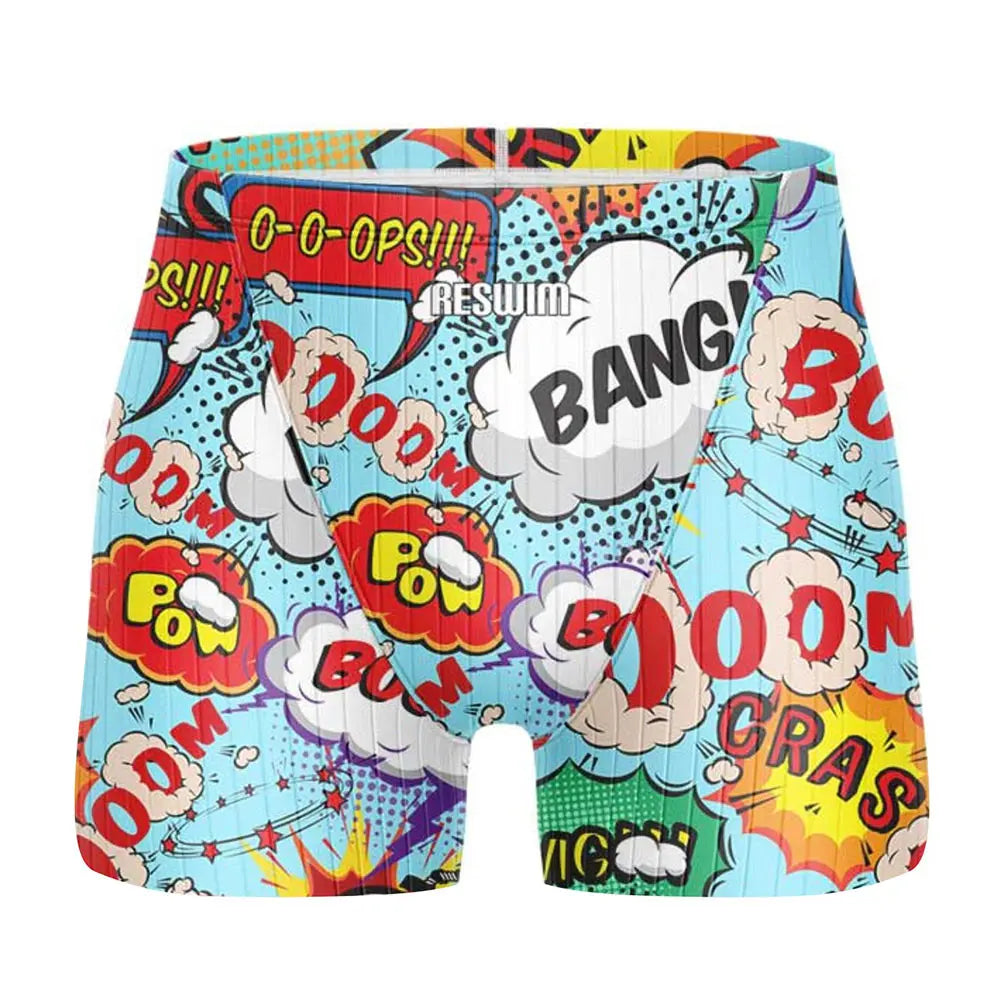 Jammer da Nuoto Uomo con Stampa Fumetto – Costume Attillato in Lycra ad Asciugatura Rapida per Allenamento e Gara XS–6XL 21 Colori