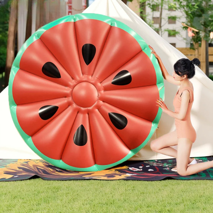 Galleggiante Gonfiabile Rotondo a Forma di Anguria – Materasso per Piscina, Lago e Mare