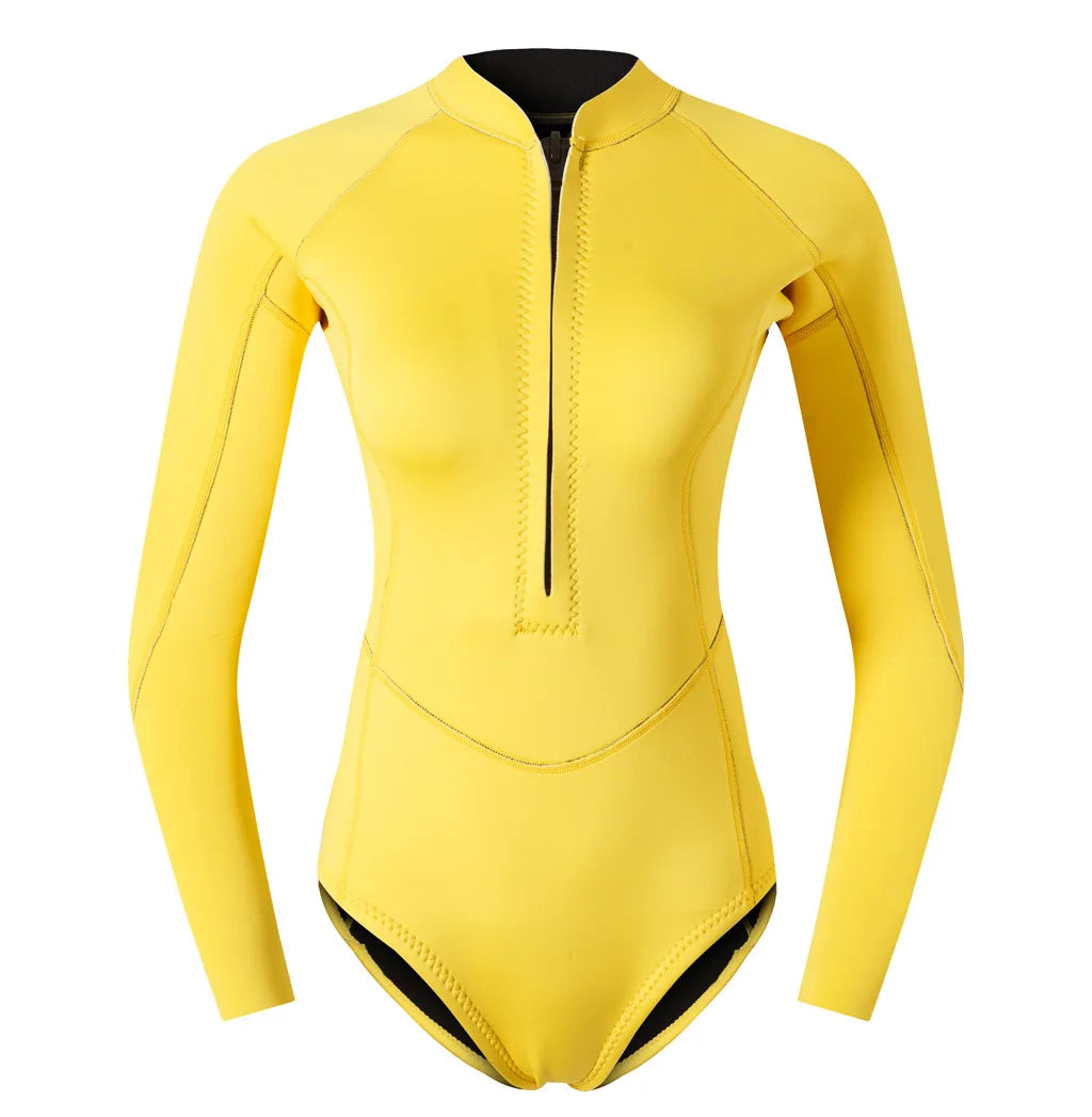 Muta Donna Monopezzo 2mm Neoprene Manica Lunga Cerniera Frontale per Immersioni Snorkeling